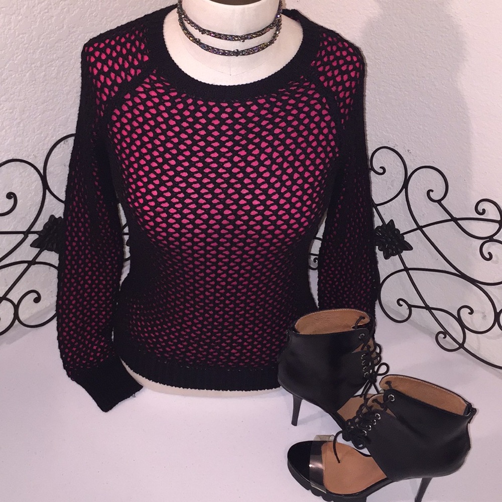 Halogen Black and Red Crew Neck Sweater - Picture 4 of 4